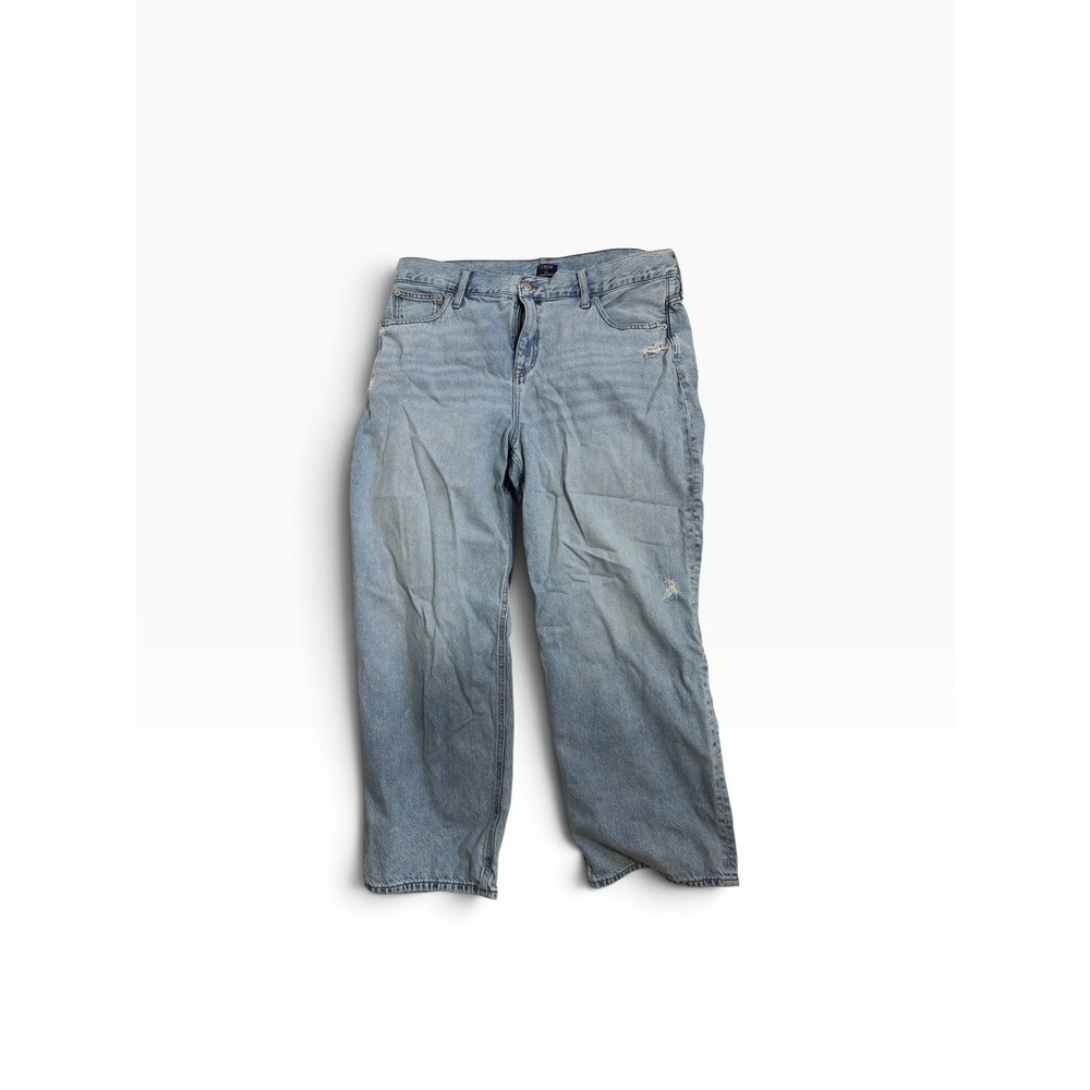 J.Crew 90s Vintage Baggy Jeans Light Wash Blue Denim Wide Leg Tall 34T